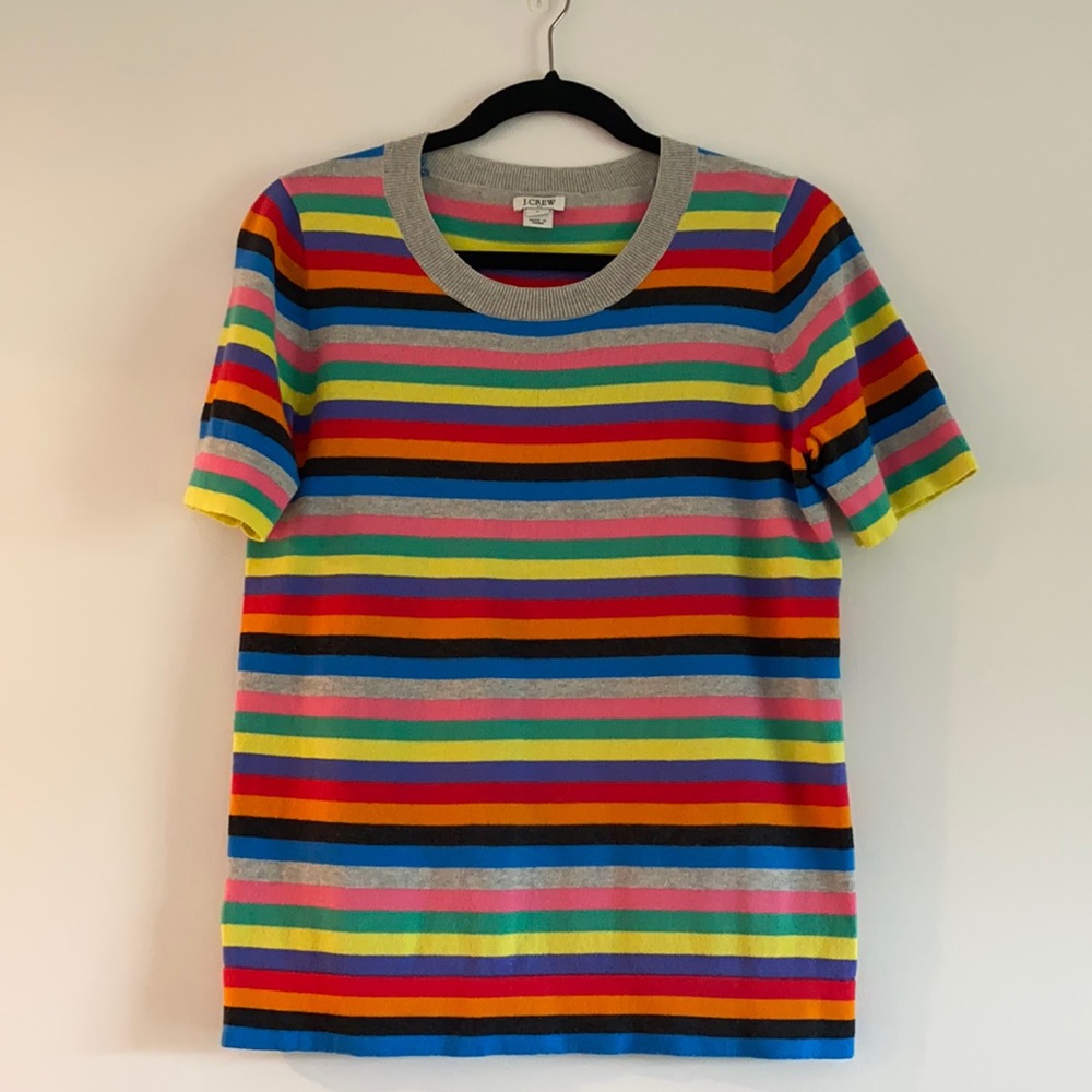 J Crew short sleeve multi colored